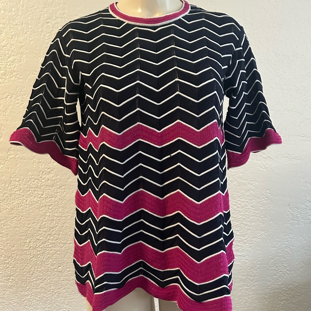 Missoni multicolored  cotton blend Chevron Relaxed Top Sz 40